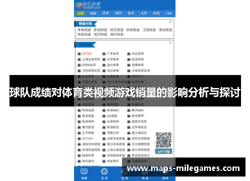 球队成绩对体育类视频游戏销量的影响分析与探讨